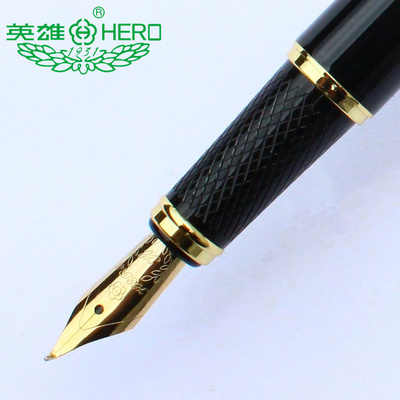 包邮 HERO/英雄7032纯黑丽雅金夹墨水钢笔 学生礼品 创意礼物