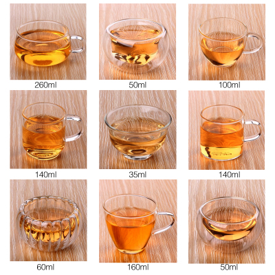 特价加厚耐热玻璃透明茶杯茶具功夫茶杯玻璃茶杯带把小茶杯品茗杯