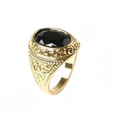 新品包邮 男女通用戒指 玛瑙黑宝石简约 雕花指环 饰品 精致戒子