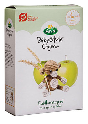 丹麦欧世阿拉Arla有机全麦水果米粉（含spelt小麦和苹果）6+ 新品