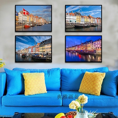威尼斯城市建筑风景装饰画现代客厅沙发背景墙大幅壁挂画卧室餐厅