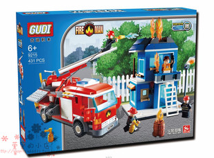 新乐新古迪消防系列9215火警救援小颗粒益智拼装积木模型礼物玩具