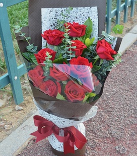 金华温州舟山鲜花店送花 11支红玫瑰花束鲜花朵  黄山同城送花