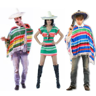 cos舞会服装 墨西哥披肩 墨西哥上衣配墨西哥草帽 墨西哥套装