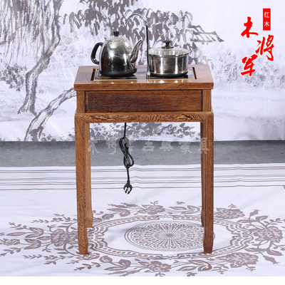 鸡翅木茶具 红木茶桌必备  实木中式原木茶台 鸡翅木电磁炉茶几