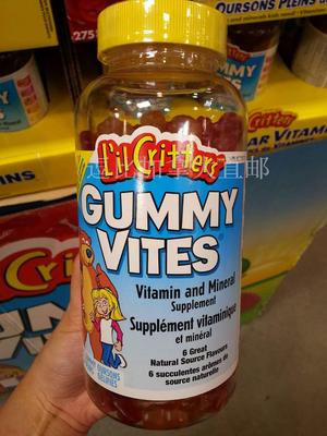美国L'ilCritters儿童复合维生素小熊果味软糖含矿物质275粒