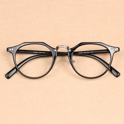 韩版TR90圆形复古近视眼镜架 男女大款潮 修脸眼镜框可配近视镜片