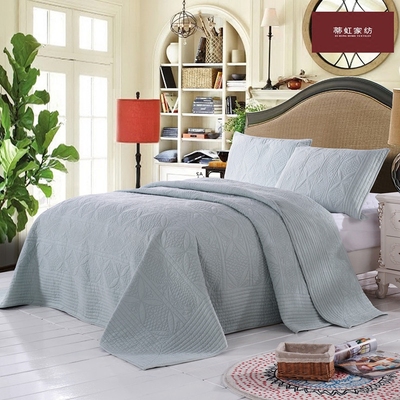 新高档手工棉麻纯棉绗缝被加厚空调被床罩床盖三件套床单多色特价