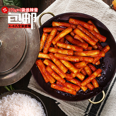 韩国辣酱炒年糕条270g*4袋方便速食食品韩式美食部队火锅特产小吃