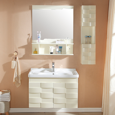 腾哲卫浴柜浴室柜组合 象牙白橡木欧式吊柜 洗脸洗手盆组合家具