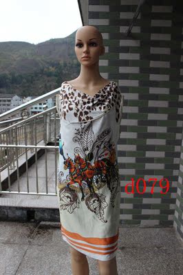 2015春新款女装印花100%桑蚕丝真丝重磅弹力缎拉链女装连衣裙