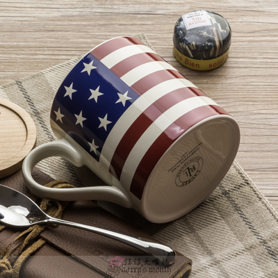 拉夫劳伦美国国旗马克杯 经典陶瓷咖啡杯子水杯 礼盒装赠勺子杯垫