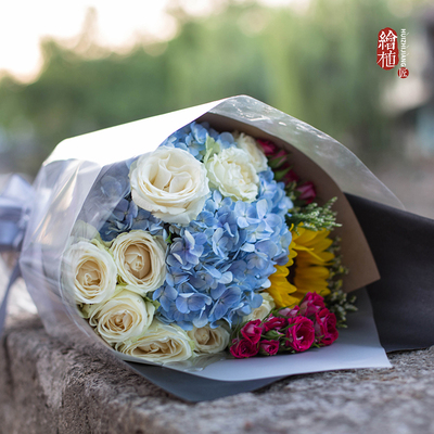 绘植匠七夕 武汉杭州同城送花 情人节表白鲜花 生日 玫瑰向日葵