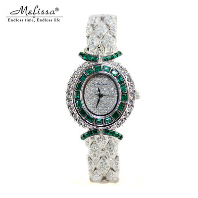 玛丽莎时尚环保绿钻女士手表 韩版潮流链带女表石英表 个性时装表