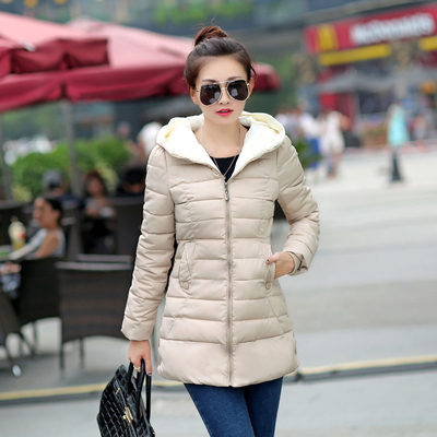 2015新款冬装修身显瘦中长款女装棉衣韩版反季羽绒棉服大码外套女