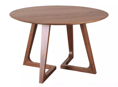 美式loft圆形餐桌方形餐桌咖啡桌原木工作桌北欧书桌电脑桌洽谈桌