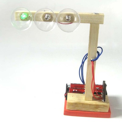 小学生科学实验玩具儿童手工diy材料科技小制作创意红绿灯小发明