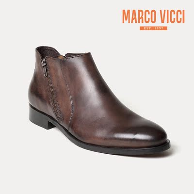 MARCO VICCI 商务男鞋 男士经典正装 牛皮真皮 MV短靴MW4227