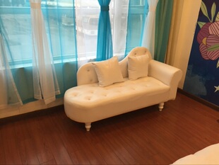 皮革贵妃椅沙发卧室双人沙发店铺三人小户型欧式简约宾馆沙发