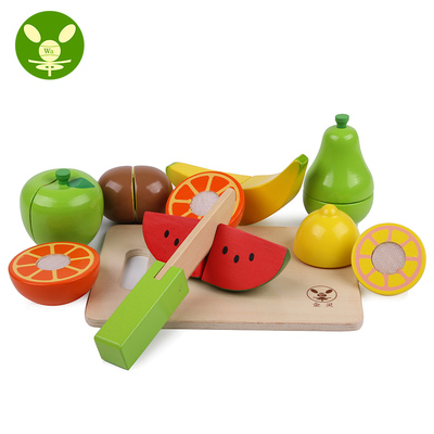 金灵木制水果切切乐切水果玩具 儿童过家家厨房玩具套装生日礼物