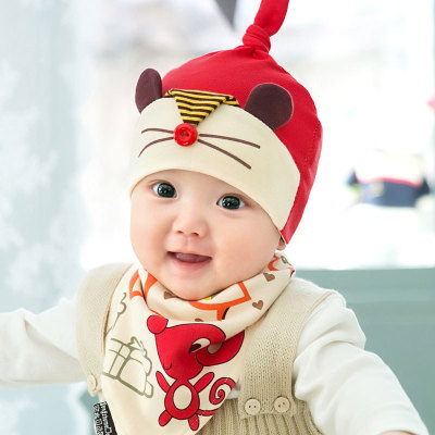 纯棉婴儿帽子秋冬新生儿胎帽0-3-6-12个月宝宝男女童婴幼儿韩版