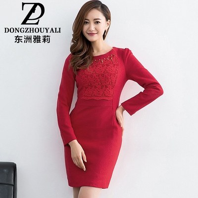 中国红修身显瘦蕾丝大红色新娘子礼小礼服裙高端品质秋春连衣裙子