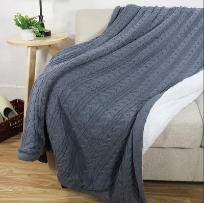日式简约冬季沙发盖毯加绒针织休闲毛毯羊羔绒空调毯午睡毯车用毯