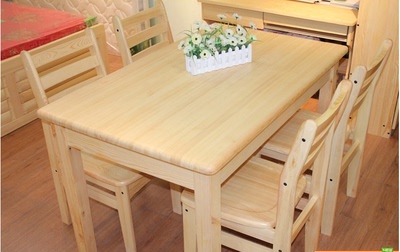 包邮实木餐桌一桌四椅小户型餐桌椅组合现代简约四六椅长方形饭桌