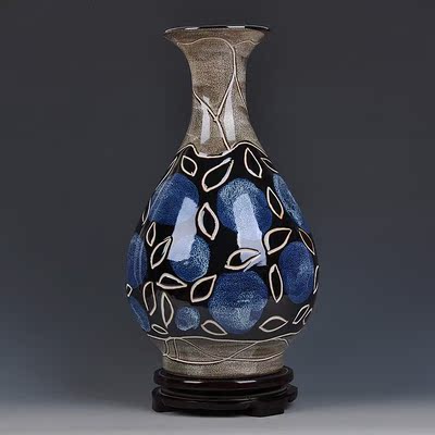 景德镇陶瓷器 仿古窑变花瓶 现代时尚客厅家居装饰工艺品摆件