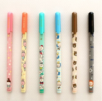 韩国Romane卡通动物中性笔 学习用品水性笔 彩色笔0.35mm