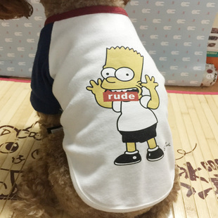 【SUNFLOWER】日本BEACHE宠物衣服全棉T恤辛普森卡通狗狗新款秋装