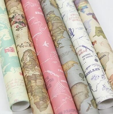 韩国正品indigo世界地图DIY包装纸礼物礼品装饰纸包书纸书皮封面