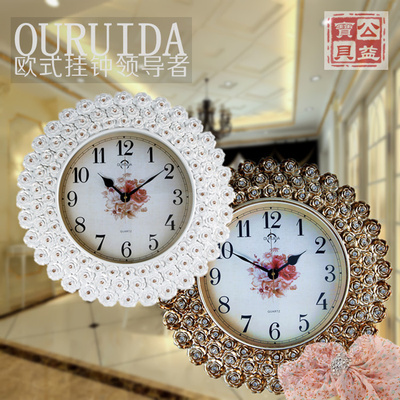 欧瑞达创意花型挂表超静音欧式浪漫古典田园挂钟客厅卧室石英钟表