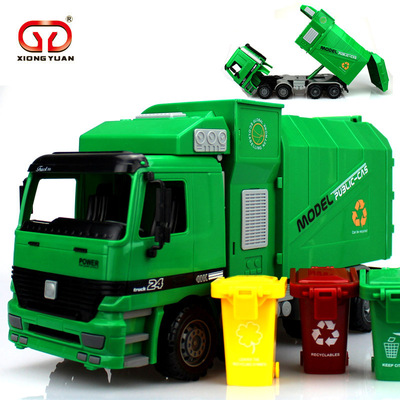 儿童超大号惯性垃圾车可升降带垃圾桶 耐摔玩具车