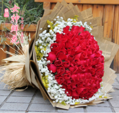 燕郊三河鲜花廊坊鲜花店送99朵红玫瑰鲜花爱情生日女友送花预定