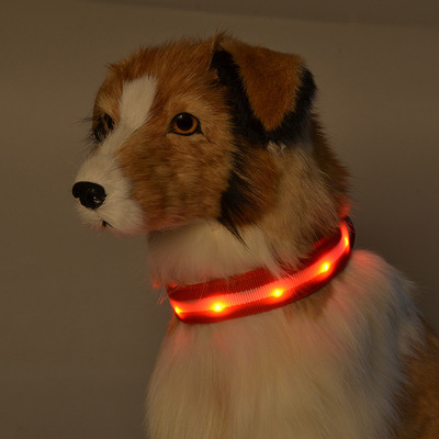 Ceafer仕宝灯带宽2.0 条纹LED发光项圈 闪光狗带 牵引带狗项圈