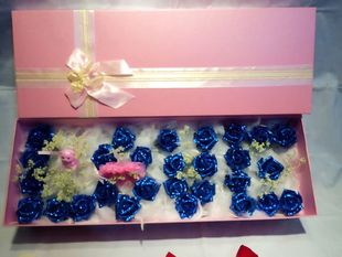 蓝色妖姬鲜花礼盒28朵生日 促销全国包邮送爱人情人长沙同城速递