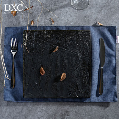 牛排盘 西餐盘 DXC创意家用酒店陶瓷盘子平盘10寸日式餐具瓷盘