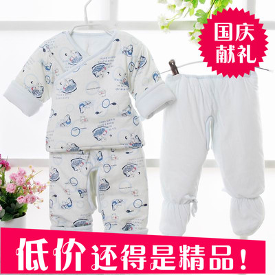 新生儿纯棉棉衣套装婴儿薄棉袄0-1岁男女宝宝棉服三件套秋冬外套