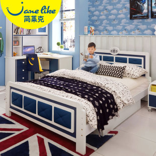 简莱克青少年单人床1.5米男孩儿童床垫床头柜卧室成套家具组合355