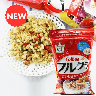 日本进口早餐Calbee卡乐比 卡乐b水果颗粒果仁谷物营养麦片380g
