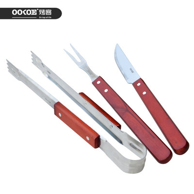 不锈钢烧烤工具 用具用品配件 夹子叉子刀子三件套具 套装便携