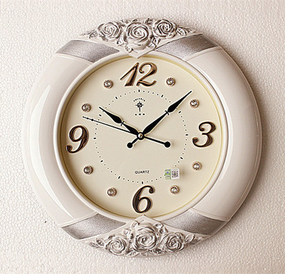 正品北极星静音欧式挂钟大数字圆形石英钟客厅卧室办公室时钟表