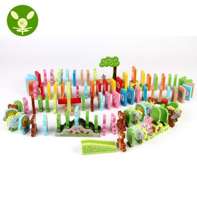 金灵创意多米诺益智积木玩具儿童木制启蒙早教智力益智3-6岁100粒