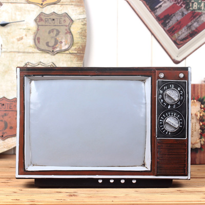 复古电视机模型摆件 家居客厅摆设品软装饰品 创意工业风橱窗道具