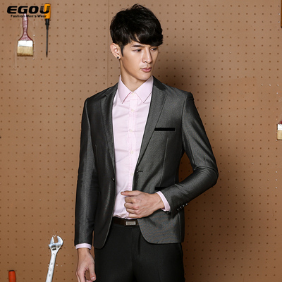 EGOU男士便西 2016秋季新款 时尚翻袋设计增加视觉冲击力西装西服