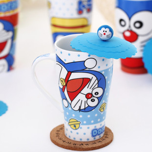 哆啦a梦陶瓷巨杯创意可爱卡通叮当猫陶瓷水杯超大号马克杯带盖