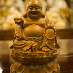 佛教弥勒佛 笑佛香樟木雕刻开光大号家居客厅工艺品礼品装饰摆件