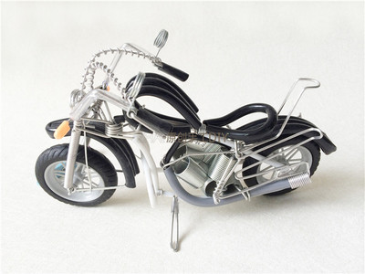 新品特色创意手工摩托车铝丝工艺品哈雷模型摆件公司年会纪念礼品