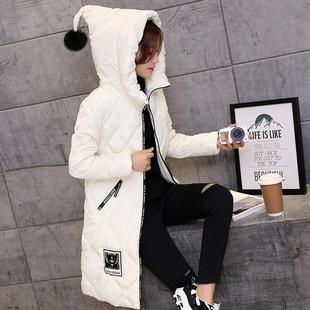 2016冬季新款韩版棉衣中长款羽绒棉服女修身保暖外套贴布连帽棉袄